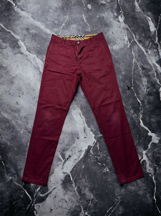 Pantalon Burberry Rouge Bordeaux